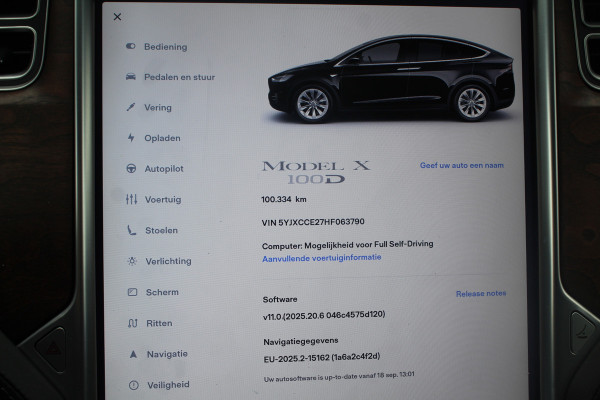 Tesla Model X 100D 6p. / SoH 89.8% / Autopilot / Trekhaak / Panoramadak / 20'' / Luxe Leder / Luchtvering