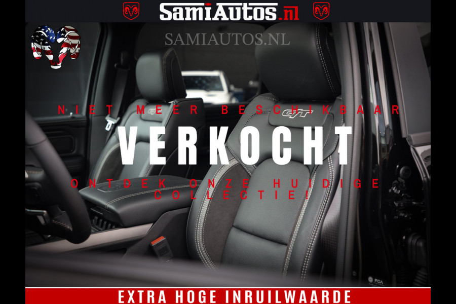 Dodge Ram 1500 GT EDITION | 5.7 V8 HEMI | VIRTUAL COCKPIT | HEAD-UP | ADAPTIVE CRUISE | 360 CAMERA | TRX PACK | Comfortabele Dubbele Cabine met Royale 5 Zitplaatsen | BPM vrij BPM vrij | Nu Leverbaar uit Voorraad | Voorraad Nr 2436