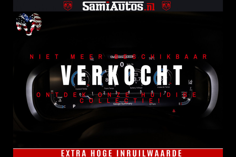 Dodge Ram 1500 GT EDITION | 5.7 V8 HEMI | VIRTUAL COCKPIT | HEAD-UP | ADAPTIVE CRUISE | 360 CAMERA | TRX PACK | Comfortabele Dubbele Cabine met Royale 5 Zitplaatsen | BPM vrij BPM vrij | Nu Leverbaar uit Voorraad | Voorraad Nr 2436
