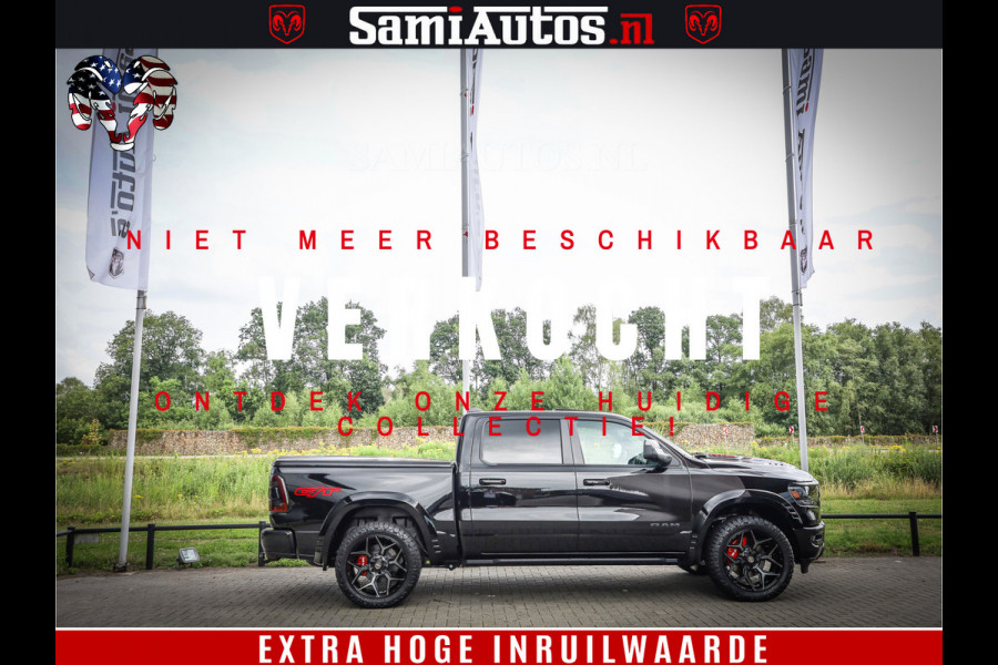 Dodge Ram 1500 GT EDITION | 5.7 V8 HEMI | VIRTUAL COCKPIT | HEAD-UP | ADAPTIVE CRUISE | 360 CAMERA | TRX PACK | Comfortabele Dubbele Cabine met Royale 5 Zitplaatsen | BPM vrij BPM vrij | Nu Leverbaar uit Voorraad | Voorraad Nr 2436