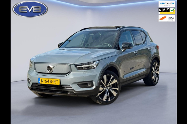 Volvo XC40 Recharge Pro, panoramadak, 360 camera, 20 inch, stoelverwarming,vele opties, 1e eigenaar, nl auto met nap