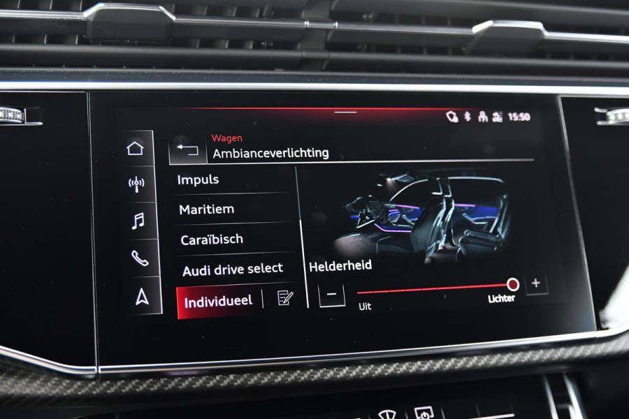 Audi Q8 4.0 TFSI RS Q8 quattro. Maxton, Pano, Softcl, Carbon, Alcantara hemel, 4W sturing, Koeling, Leder Design, Trekh, HUD, 360!