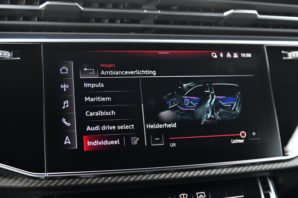 Audi Q8 4.0 TFSI RS Q8 quattro. Maxton, Pano, Softcl, Carbon, Alcantara hemel, 4W sturing, Koeling, Leder Design, Trekh, HUD, 360!