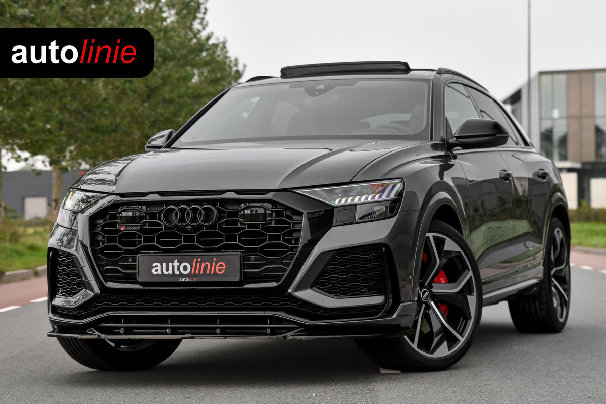 Audi Q8 4.0 TFSI RS Q8 quattro. Maxton, Pano, Softcl, Carbon, Alcantara hemel, 4W sturing, Koeling, Leder Design, Trekh, HUD, 360!
