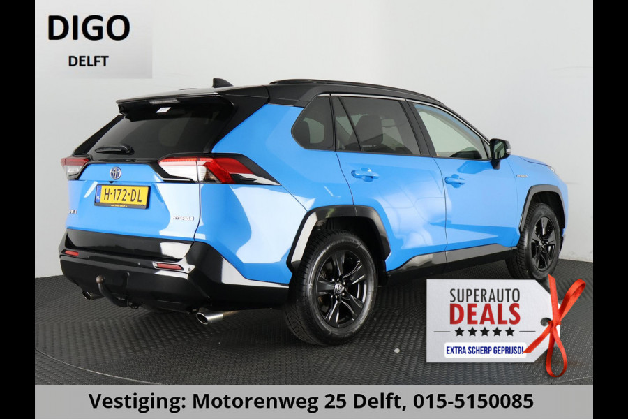 Toyota RAV4 2.5 HYBRID BI-TONE PACK AUTOMAAT GARANTIE 2030* TREKHAAK. ALARM.CYAAN BITONE METALLIC!