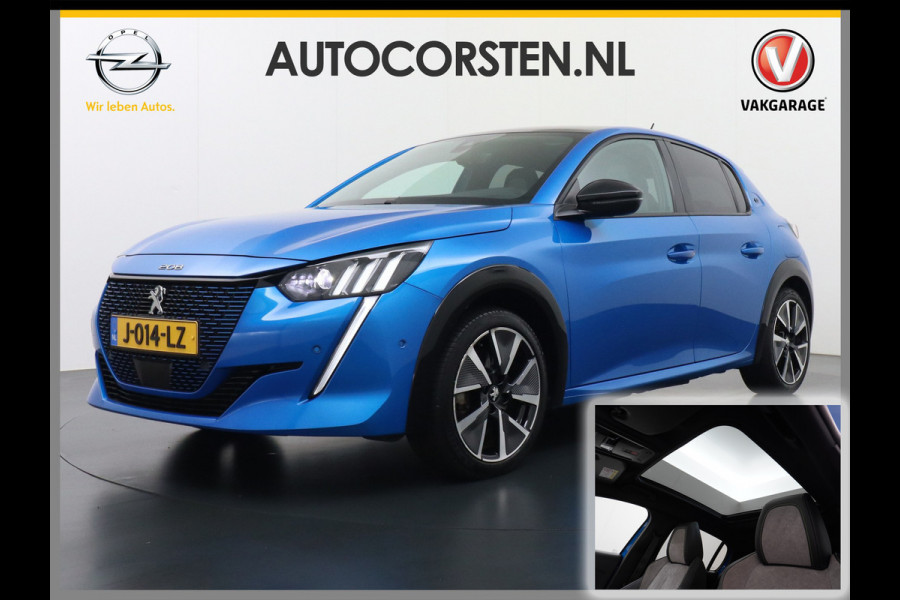 Peugeot e-208 EV GT 350 50kWh Panormadak Adap.Cruise 360°Camera Navi Ecc Stoelverwarming Apple Carplay Android Auto DAB+ Lane Assist Keyless Led Pdc 1e Eigenaar Origineel Nederlandse Auto