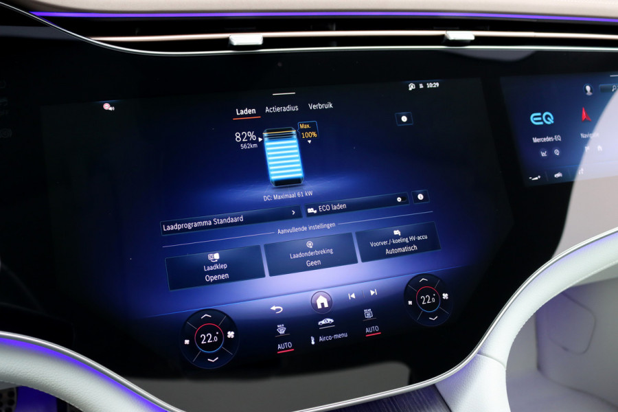 Mercedes-Benz EQS 450+ AMG Line 118 kWh | Hyperscreen | Luchtvering | Achterasbesturing | Distronic | Burmester | Memory | Keyless Go | Warmtepomp | Elek. Zitplaatsen Achter |