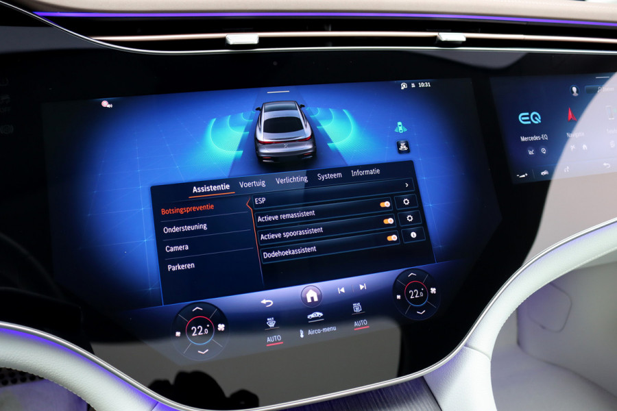 Mercedes-Benz EQS 450+ AMG Line 118 kWh | Hyperscreen | Luchtvering | Achterasbesturing | Distronic | Burmester | Memory | Keyless Go | Warmtepomp | Elek. Zitplaatsen Achter |