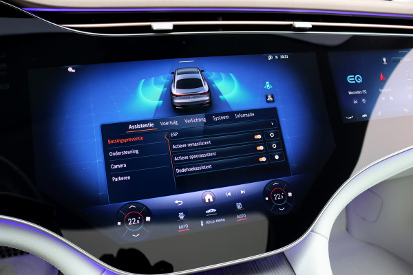 Mercedes-Benz EQS 450+ AMG Line 118 kWh | Hyperscreen | Luchtvering | Achterasbesturing | Distronic | Burmester | Memory | Keyless Go | Warmtepomp | Elek. Zitplaatsen Achter |