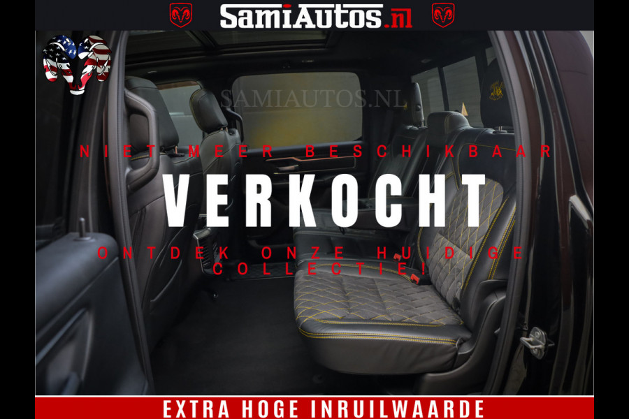 Dodge Ram 1500 Black Ops | Hemi 5.7 V8 4x4 | Panorama Dak | Night Edition | Alarm | Comfortabele Dubbele Cabine DC met Royale 5 Zitplaatsen | Alcantara / Leder | Alpine |