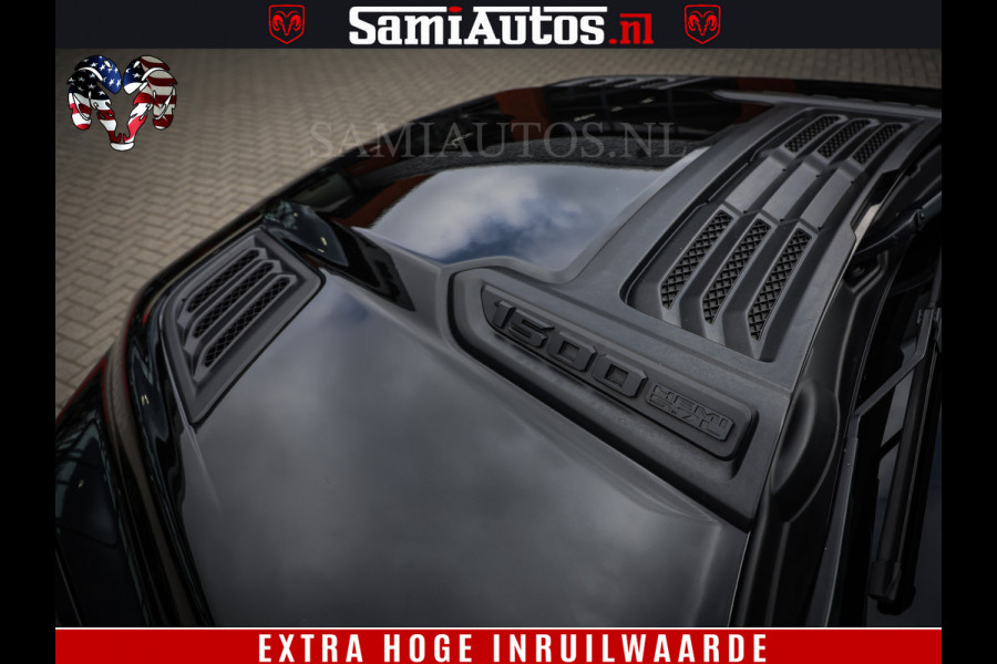 Dodge Ram 1500 BLACK EDITION | 4X4 5.7 V8 | PRINS LPG | CAMERA | APPLE CARPLAY | 3500KG | 22INCH NIGHT | FULL LED | ADAPTIVE CRUISE | MEMORY SEATS | LEDER | DUBBELE CABINE | CREWCAB