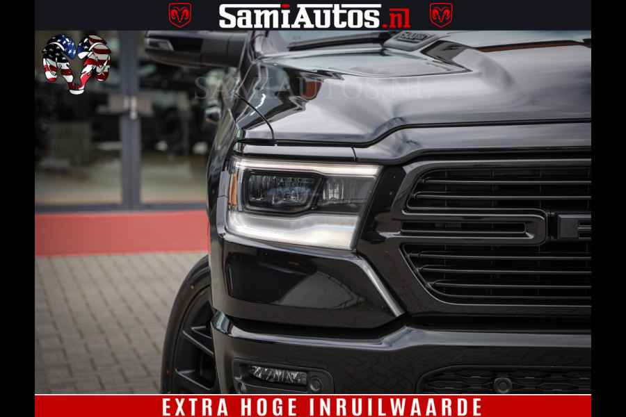 Dodge Ram 1500 BLACK EDITION | 4X4 5.7 V8 | PRINS LPG | CAMERA | APPLE CARPLAY | 3500KG | 22INCH NIGHT | FULL LED | ADAPTIVE CRUISE | MEMORY SEATS | LEDER | DUBBELE CABINE | CREWCAB