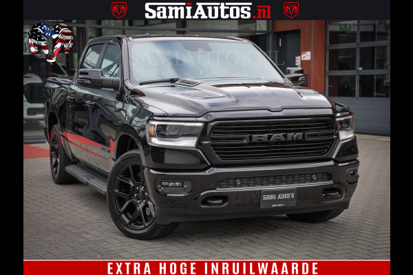 Dodge Ram 1500 BLACK EDITION | 4X4 5.7 V8 | PRINS LPG | CAMERA | APPLE CARPLAY | 3500KG | 22INCH NIGHT | FULL LED | ADAPTIVE CRUISE | MEMORY SEATS | LEDER | DUBBELE CABINE | CREWCAB