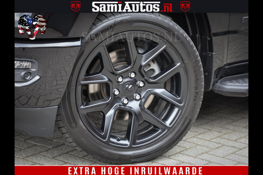 Dodge Ram 1500 BLACK EDITION | 4X4 5.7 V8 | PRINS LPG | CAMERA | APPLE CARPLAY | 3500KG | 22INCH NIGHT | FULL LED | ADAPTIVE CRUISE | MEMORY SEATS | LEDER | DUBBELE CABINE | CREWCAB