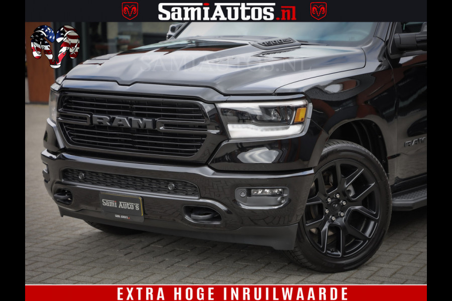 Dodge Ram 1500 BLACK EDITION | 4X4 5.7 V8 | PRINS LPG | CAMERA | APPLE CARPLAY | 3500KG | 22INCH NIGHT | FULL LED | ADAPTIVE CRUISE | MEMORY SEATS | LEDER | DUBBELE CABINE | CREWCAB