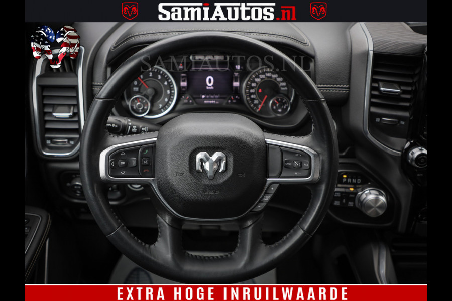 Dodge Ram 1500 BLACK EDITION | 4X4 5.7 V8 | PRINS LPG | CAMERA | APPLE CARPLAY | 3500KG | 22INCH NIGHT | FULL LED | ADAPTIVE CRUISE | MEMORY SEATS | LEDER | DUBBELE CABINE | CREWCAB