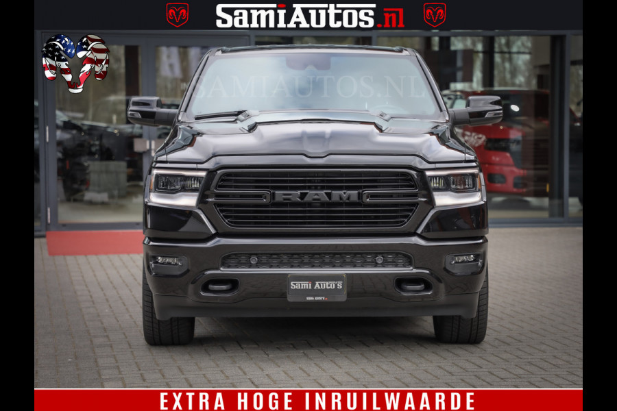 Dodge Ram 1500 BLACK EDITION | 4X4 5.7 V8 | PRINS LPG | CAMERA | APPLE CARPLAY | 3500KG | 22INCH NIGHT | FULL LED | ADAPTIVE CRUISE | MEMORY SEATS | LEDER | DUBBELE CABINE | CREWCAB