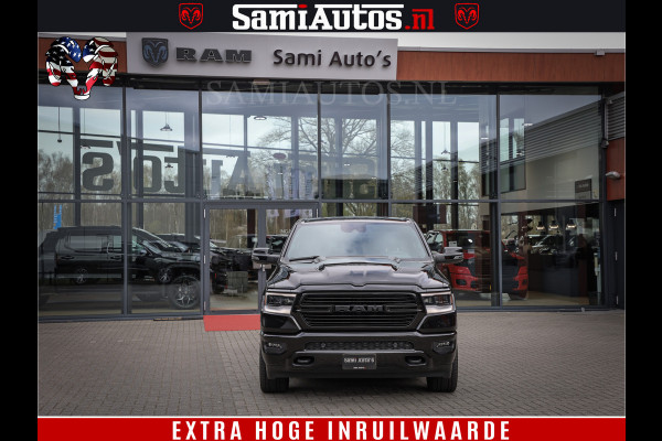 Dodge Ram 1500 BLACK EDITION | 4X4 5.7 V8 | PRINS LPG | CAMERA | APPLE CARPLAY | 3500KG | 22INCH NIGHT | FULL LED | ADAPTIVE CRUISE | MEMORY SEATS | LEDER | DUBBELE CABINE | CREWCAB