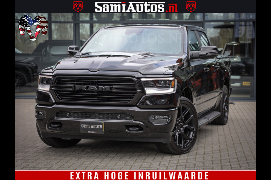 Dodge Ram 1500 BLACK EDITION | 4X4 5.7 V8 | PRINS LPG | CAMERA | APPLE CARPLAY | 3500KG | 22INCH NIGHT | FULL LED | ADAPTIVE CRUISE | MEMORY SEATS | LEDER | DUBBELE CABINE | CREWCAB