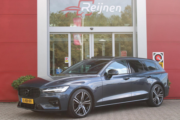 Volvo V60 2.0 B3 R-DESIGN 177PK MILD HYBRID AUTOMAAT 8 | PANORAMISCH SCHUIF/KANTELDAK | PREMIUM AUDIO BY HARMAN KARDON | 19" 5-TRIPPLE SPAAKS BLACK/DIAMAND CUT LICHTMETALEN VELGEN | BLINDSPOT INFOMATION SYSTEM (BLIS) | VERWARMDE VOORRUIT |VERWARMDE AQUABLADE RUITENWISSERBLADEN | PILOT ASSIST | APPLE CARPLAY / ANDROID AUTO | DODEHOEKDETECTIE |  ADAPTIEVE CRUISECONTROL | R-DESIGN BEKLEDING MET NAPPA LEDER I.C.M. OPEN GRID TEXTIEL | ELEKTRISCH VERSTELBARE CONTOUR STOELEN (SPORTSTOELEN) MET GEHEUGEN OP BEIDE VOORSTOELEN |VERWARMDE VOORSTOELEN EN ACHTERBANK | VERWARMD STUURWIEL | PAR