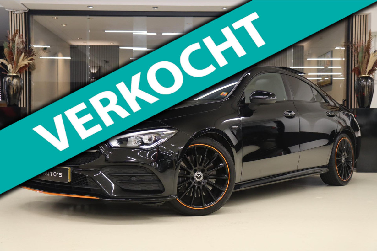 Mercedes-Benz CLA-Klasse 250 ORANGE EDITION PANO/CARPLAY/KEYLESS/CAM/SFEERV/VOL Mercedes-Benz CLA-Klasse 250 ORANGE EDITION PANO/CARPLAY/KEYLESS/CAM/SFEERV/VOL