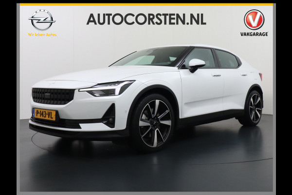 Polestar 2 Long Range 78 kWh SOH=92,7% Pano-Dak 20" Sleutelloos(Telefoon-sleutel) Adaptive-Cruise Carplay Android 360-Camera Elektr.stoelen Phone-Connect.Stoel-Verwarmd 1500kg-trekvermogen OnePedal drive Licht+Zichtpakket 55.000 nieuw!! EBD RemAssist Virtual-Cockpit digiDash Uitparkeer waarschuwing Botswaarsc.syst. Autonoom-Rem Noodrem ESP TCS Hill-Assist Lane Assist Pre-Crash-Syst. Emergency-Call Keyless Ecc tot 150kw snell