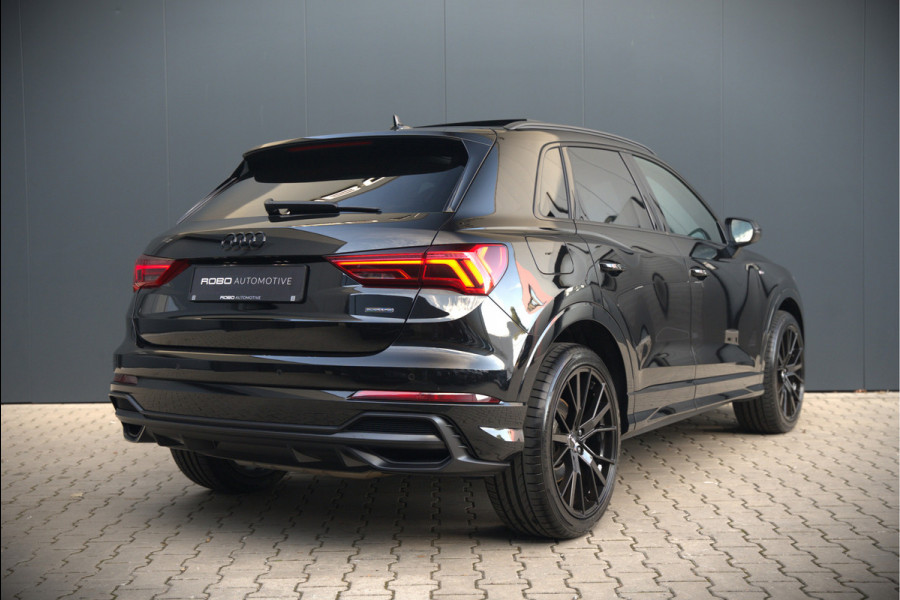 Audi Q3 40 TFSI quattro S Line Pro Line S | 190 PK | Panoramadak | Matrix Led | Stoelverwarming | Leer | Dodehoekdetectie | Automaat | BTW | Black Edition | Cruise Control | Virtual | Navigatie | Dealer Onderhouden |