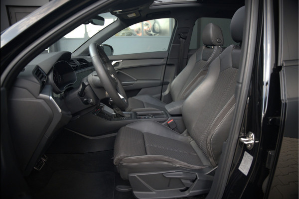 Audi Q3 40 TFSI quattro S Line Pro Line S | 190 PK | Panoramadak | Matrix Led | Stoelverwarming | Leer | Dodehoekdetectie | Automaat | BTW | Black Edition | Cruise Control | Virtual | Navigatie | Dealer Onderhouden |