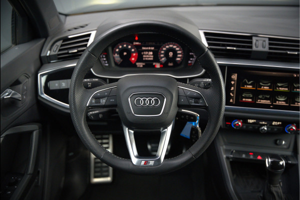 Audi Q3 40 TFSI quattro S Line Pro Line S | 190 PK | Panoramadak | Matrix Led | Stoelverwarming | Leer | Dodehoekdetectie | Automaat | BTW | Black Edition | Cruise Control | Virtual | Navigatie | Dealer Onderhouden |