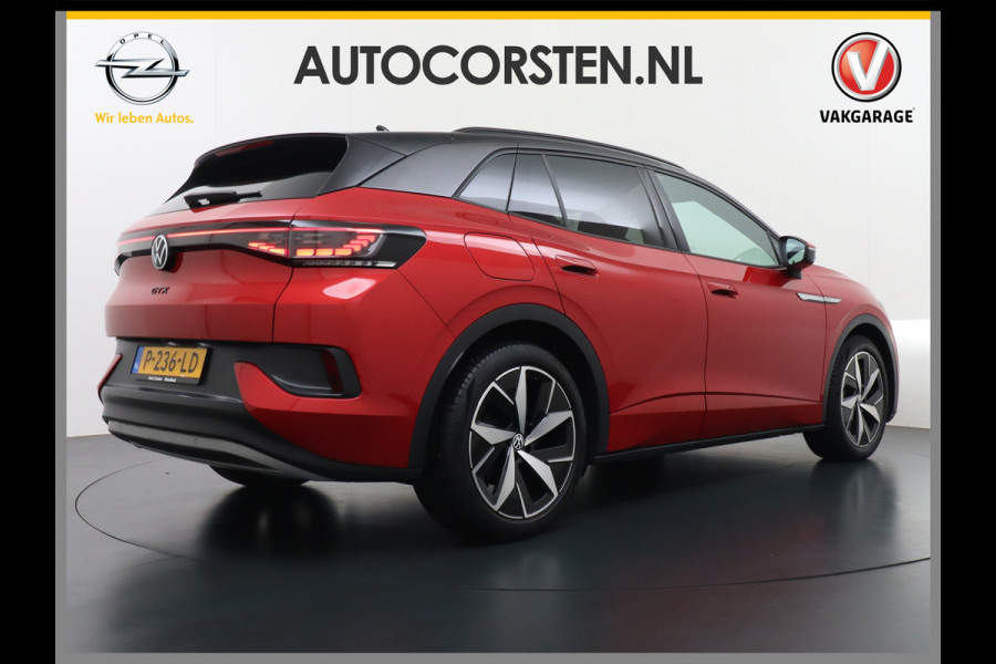 Volkswagen ID.4 GTX 4Motion 300PK (82Kw) 77 kWh PanoDak Warmtepomp 360-Camera 20" Apple Carplay Android Adaptive-Cruise Navi LED-v+a PDC-v+a Two Dual-Ecc App-Connect Mirror-Link Grootste Accu 0-100 6,3 seconden! AWD All Wheel Drive Assistentiepakket Design-pakket plus. Accu garantie tot 15-04-2030/160.000km laden tot 175kw DC of thuis 11kwh AC per uur. Orig.NLse auto € 58.000 nieuw