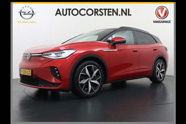 Volkswagen ID.4 GTX 4Motion 300PK (82Kw) 77 kWh PanoDak Warmtepomp 360-Camera 20" Apple Carplay Android Adaptive-Cruise Navi LED-v+a PDC-v+a Two Dual-Ecc App-Connect Mirror-Link Grootste Accu 0-100 6,3 seconden! AWD All Wheel Drive Assistentiepakket Design-pakket plus. Accu garantie tot 15-04-2030/160.000km laden tot 175kw DC of thuis 11kwh AC per uur. Orig.NLse auto € 58.000 nieuw