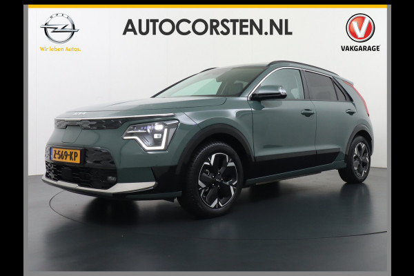 Kia Niro EV 64,8 kWh 218 pk Full-Options Executive Leer+Elektr.+Geheug. Adap.Cruise Schuif/Kanteldak HUD Camera Apple Carplay Android Auto H Stoelverwarming/ventilatie/koeling Stuur+Achterbankverwarming 3 fase 11kw thuis laden Origineel Nederlandse Auto Fabrieksgarantie tot 30-5-2031! Grootste Accu  51.000 nieuw! tot 750 Trekvermogen!