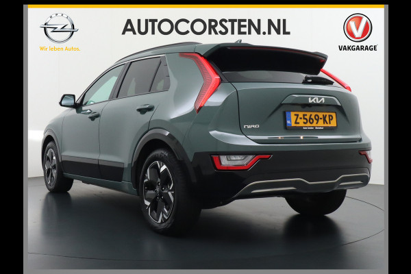 Kia Niro EV 64,8 kWh 218 pk Full-Options Executive Leer+Elektr.+Geheug. Adap.Cruise Schuif/Kanteldak HUD Camera Apple Carplay Android Auto H Stoelverwarming/ventilatie/koeling Stuur+Achterbankverwarming 3 fase 11kw thuis laden Origineel Nederlandse Auto Fabrieksgarantie tot 30-5-2031! Grootste Accu  51.000 nieuw! tot 750 Trekvermogen!