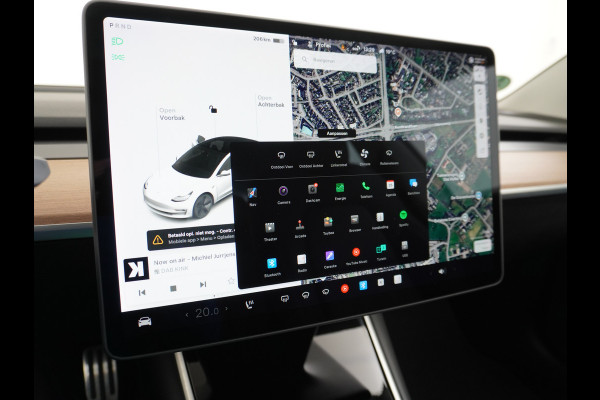 Tesla Model 3 RWD SR+ 60kWh 325PK SOH=85% LMV  AutoPilot Leder PanoDak Adaptive-Cruise Lmv Camera's Elektr.-Stuur+Stoelen+Spiegels+Geheugen+Ea Navi LED Comfortstoelen ACC DAB Voorverwarmen interieur via App Keyless via Telefoonsleutel One-Pedal-Drive Origineel Nederlandse auto tot 11kw laden thuis! 1.584kg licht!