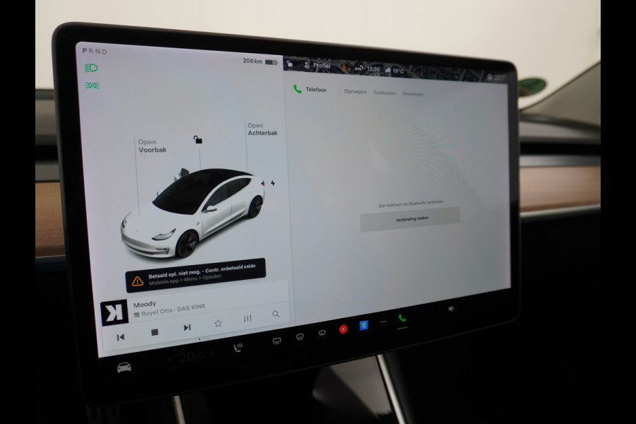 Tesla Model 3 RWD SR+ 60kWh 325PK SOH=85% LMV  AutoPilot Leder PanoDak Adaptive-Cruise Lmv Camera's Elektr.-Stuur+Stoelen+Spiegels+Geheugen+Ea Navi LED Comfortstoelen ACC DAB Voorverwarmen interieur via App Keyless via Telefoonsleutel One-Pedal-Drive Origineel Nederlandse auto tot 11kw laden thuis! 1.584kg licht!