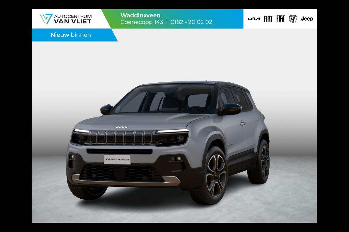 Jeep Avenger 1.2 e-Hybrid Summit | Uit voorraad leverbaar | Winter Pack | Schuif/Kanteldak | Infotaiment&Convenience Pack | Bicolore Jeep Avenger 1.2 e-Hybrid Summit | Uit voorraad leverbaar | Winter Pack | Schuif/Kanteldak | Infotaiment&Convenience Pack | Bicolore