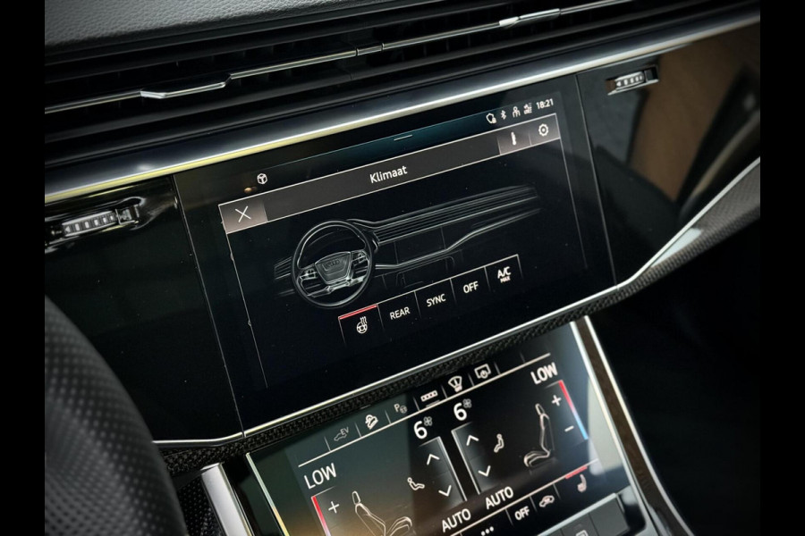 Audi Q8 55 TFSI e quattro S-Line Panoramadak|RS-zetels|Carbon|Softclose|Luchtvering|Keyless|Head-Up|Camera 360°|Matrix