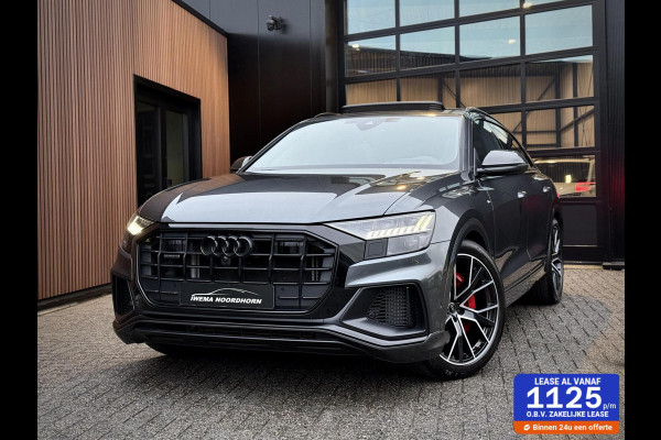 Audi Q8 55 TFSI e quattro S-Line Panoramadak|RS-zetels|Carbon|Softclose|Luchtvering|Keyless|Head-Up|Camera 360°|Matrix