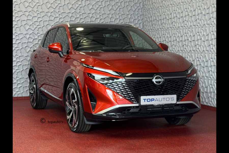 Nissan QASHQAI 1.3 MHEV 160PK TEKNA PLUS BOSE 20''LMV LEER ALCANTARA PANO MASSAGE BOSE STOEL/STUUR/RUIT VERW MATRIX.LED ELEK.KLEP HEADUP 20''LM 04/2025