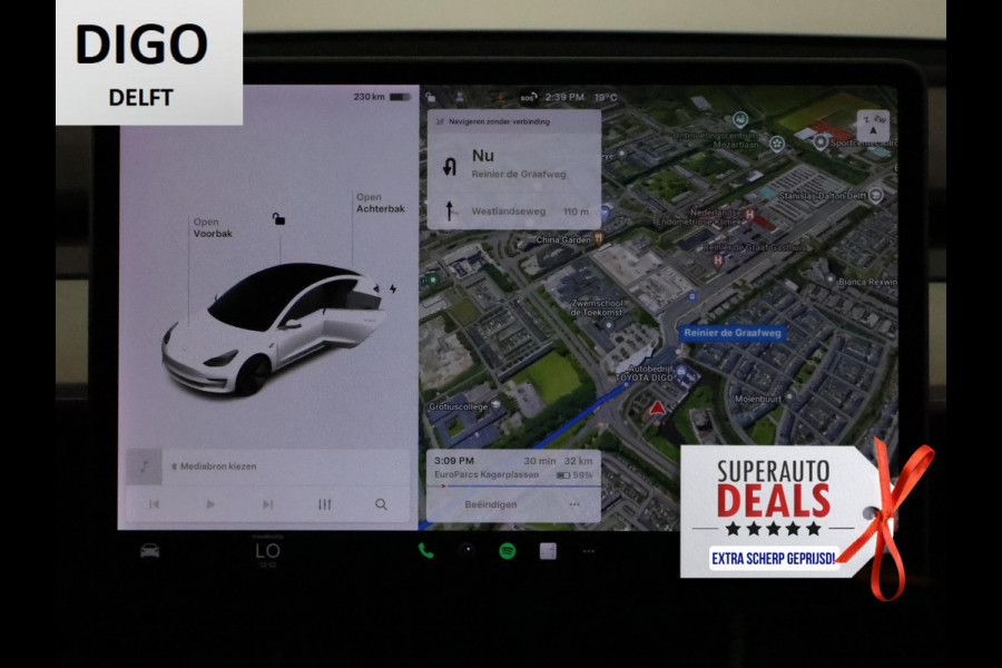 Tesla Model 3 BLACKLINE BI-TONE PANO STD ACCUTEST 86% RWD 60 kWH LEDER.NAVI.CAMERA.AUTOPILOT, STOELVERWARMING EN NOG VEEL MEER!