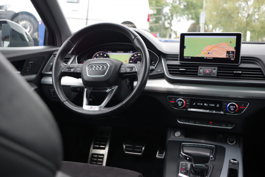 Audi Q5 2.0 TFSI 252 PK Quattro Sport S Line Black Edition, Trekhaak, Panoramadak, Leder-Alcantara, Camera