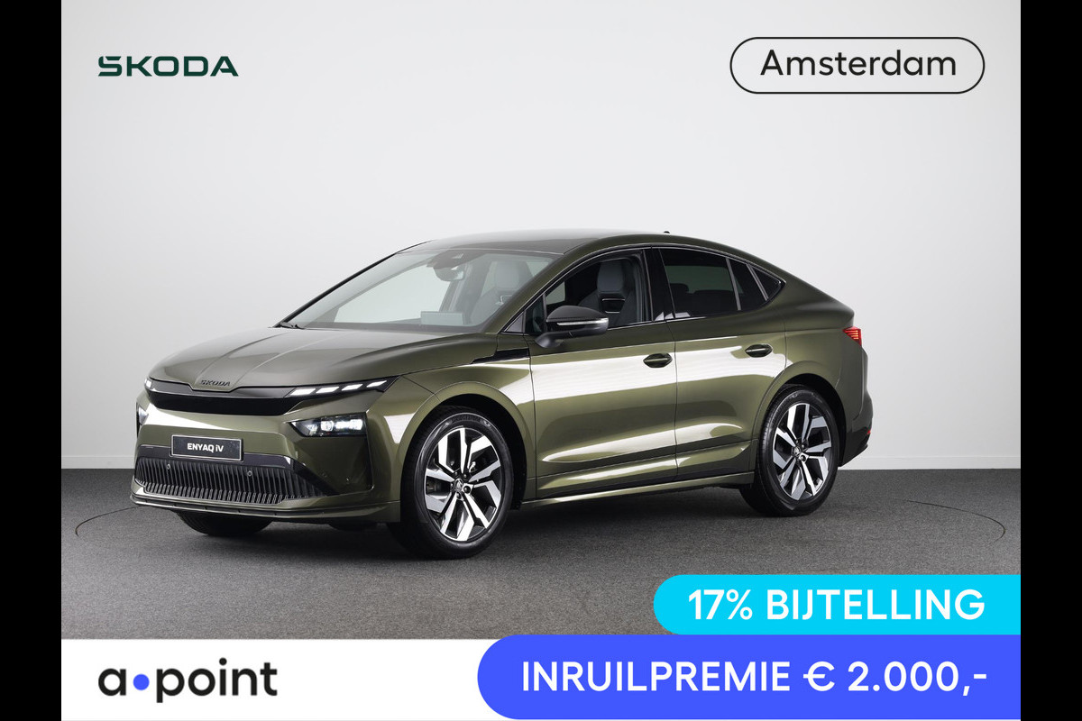 Škoda Enyaq Coupé 60 Sportline 204 pk | Blind Spot | Panoramadak | Adaptive Cruise Control | Stoelverwarming Škoda Enyaq Coupé 60 Sportline 204 pk | Blind Spot | Panoramadak | Adaptive Cruise Control | Stoelverwarming