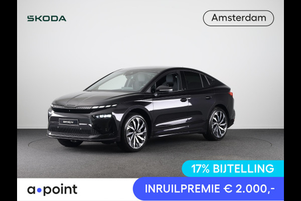 Škoda Enyaq Coupé 85 Sportline 286 pk | Panoramadak | Head up display | 360° camera | Massagestoel | 21 inch | Blind Spot | Adaptive Cruise Control