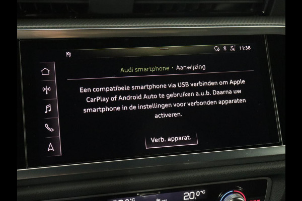 Audi Q3 35 TFSI S Line | Panoramadak | Stoelverwarming | Adaptive cruise | Camera | Carplay | Virtual Cockpit | Navigatie | Sportstoelen | Half leder | Climate control | Virtual Cockpit