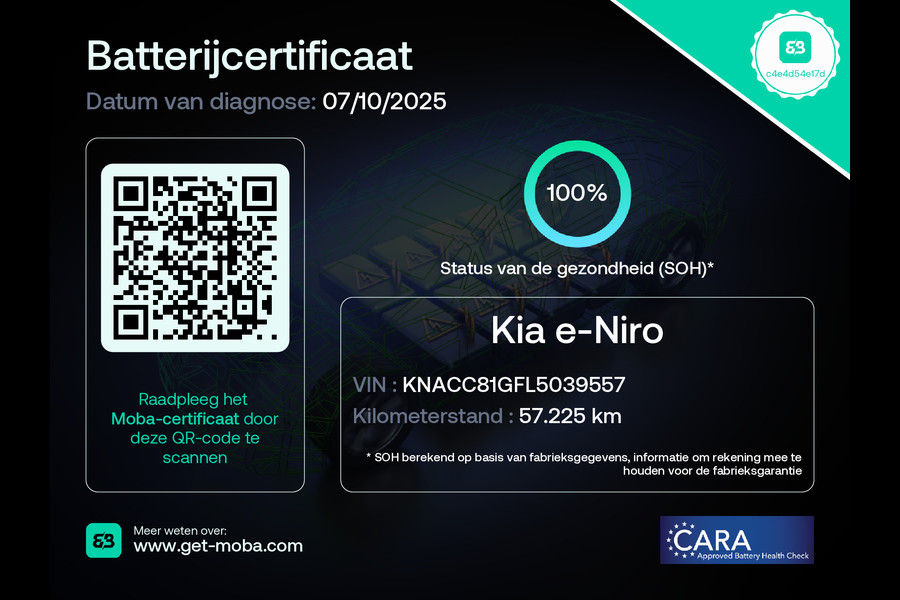 Kia e-Niro DynamicLine 64kWh SOH=100% Warmtepomp Apple Carplay Android Auto Adaptieve Cruise Control Navi Ecc Camera Pdc DAB Stoelverwarming Stuurverwarming Kia Live Lmv 1e Eigenaar 100% Dealeronderhouden