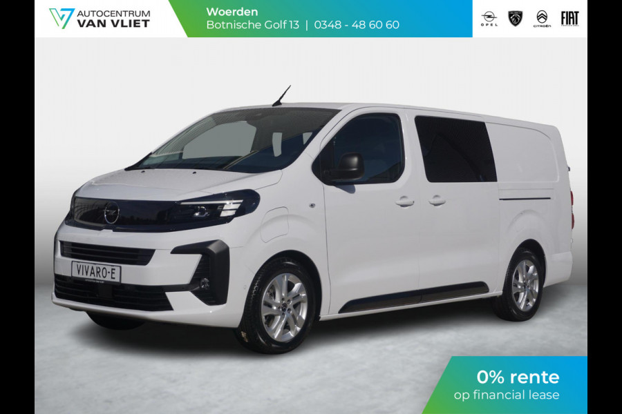 Opel Vivaro Electric 75 kWh Dubbele Cabine | 2x schuifdeur | 0% rente | 8 jaar garantie | Dynamic Surround View Pakket| Comfort Pakket | Exterieur Pakket | Winterpakket | Apple Carplay | rondom zicht camera's | LM velgen | Dodehoek detectie | parkeersensoren voor & achter | betimmering | rijklaarprijs