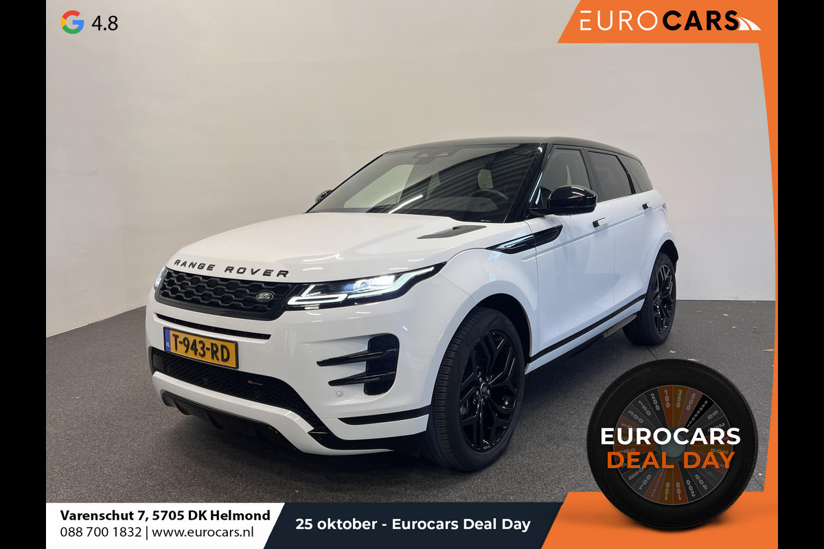 Land Rover Range Rover Evoque 1.5 P300e AWD R-Dynamic SE Panoramadak Navigatie Apple Carplay/Android Auto Camera Parkeersensoren Adaptive Cruise Control Dodehoek Assistent Elektrische achterklep Stoel- en stuurverwarming Memory stoelen Climate Control Ledverlichting Land Rover Range Rover Evoque 1.5 P300e AWD R-Dynamic SE Panoramadak Navigatie Apple Carplay/Android Auto Camera Parkeersensoren Adaptive Cruise Control Dodehoek Assistent Elektrische achterklep Stoel- en stuurverwarming Memory stoelen Climate Control Ledverlichting