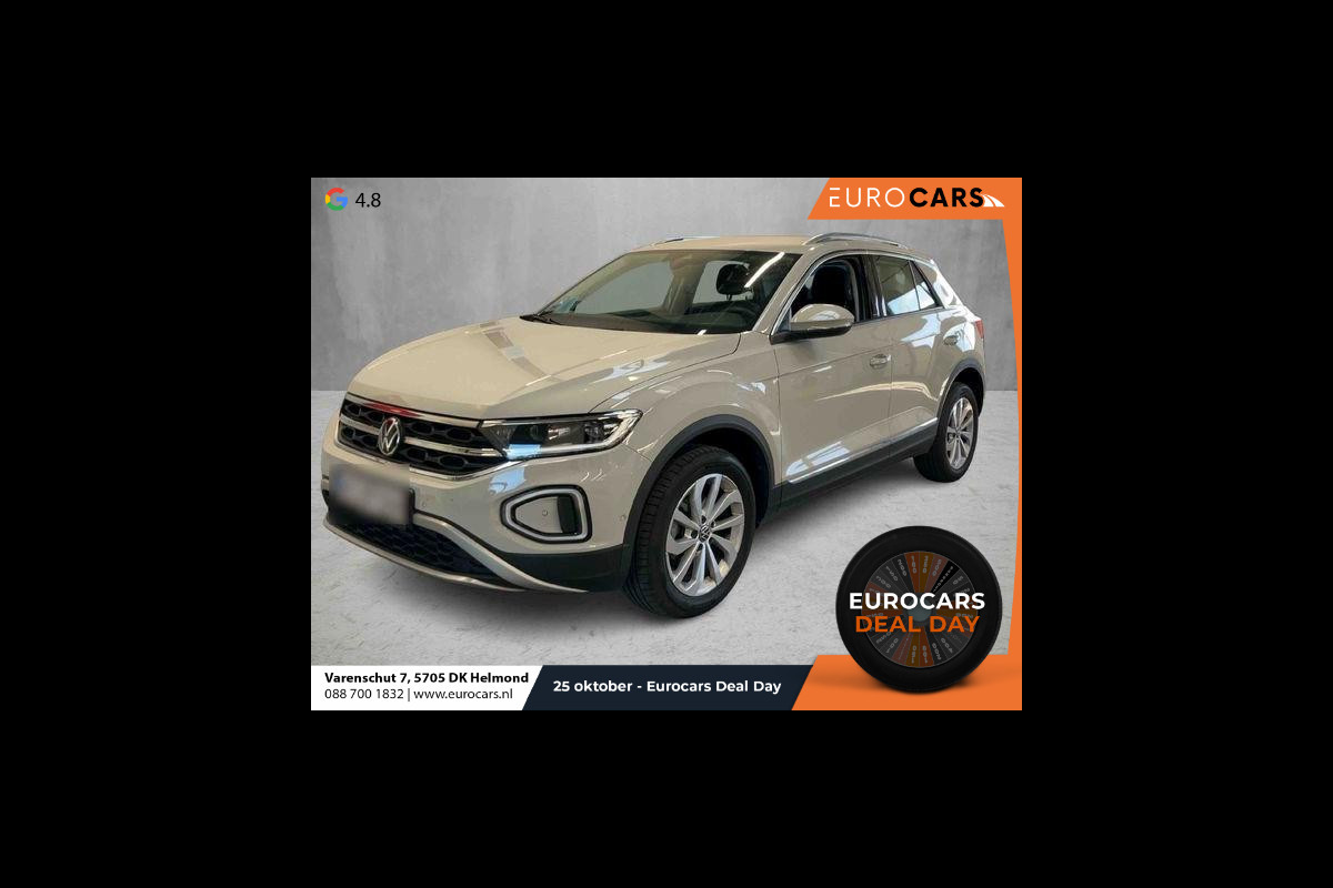 Volkswagen T-Roc 1.5 TSI Style Automaat Climate control Camera Lane assist Dodehoek Assistent LED verlichting Cruise control adaptive Keyless Apple CarPlay/ Android Auto