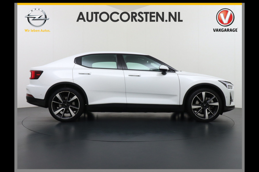 Polestar 2 Long Range 78 kWh SOH=92,7% Pano-Dak 20" Sleutelloos(Telefoon-sleutel) Adaptive-Cruise Carplay Android 360-Camera Elektr.stoelen Phone-Connect.Stoel-Verwarmd 1500kg-trekvermogen OnePedal drive Licht+Zichtpakket 55.000 nieuw!! EBD RemAssist Virtual-Cockpit digiDash Uitparkeer waarschuwing Botswaarsc.syst. Autonoom-Rem Noodrem ESP TCS Hill-Assist Lane Assist Pre-Crash-Syst. Emergency-Call Keyless Ecc tot 150kw snell