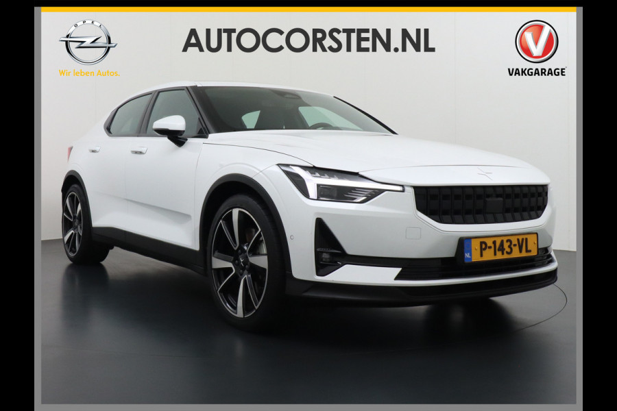 Polestar 2 Long Range 78 kWh SOH=92,7% Pano-Dak 20" Sleutelloos(Telefoon-sleutel) Adaptive-Cruise Carplay Android 360-Camera Elektr.stoelen Phone-Connect.Stoel-Verwarmd 1500kg-trekvermogen OnePedal drive Licht+Zichtpakket 55.000 nieuw!! EBD RemAssist Virtual-Cockpit digiDash Uitparkeer waarschuwing Botswaarsc.syst. Autonoom-Rem Noodrem ESP TCS Hill-Assist Lane Assist Pre-Crash-Syst. Emergency-Call Keyless Ecc tot 150kw snell